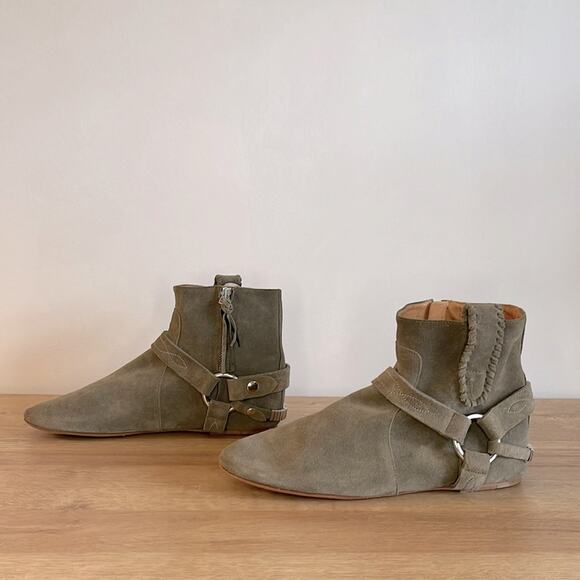 Isabel Marant Etoile Ralf Ankle Boots in Sage Suede Leather Size 39 / US9 Boho - Picture 1 of 6